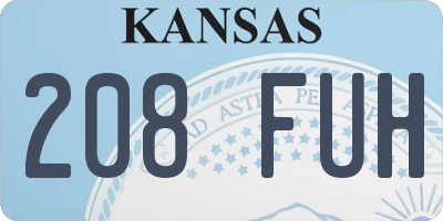 KS license plate 208FUH