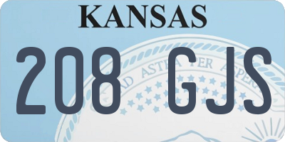 KS license plate 208GJS