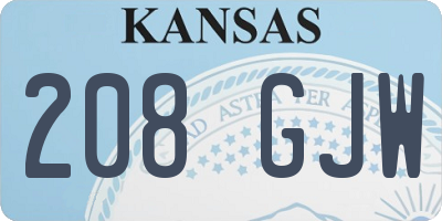 KS license plate 208GJW