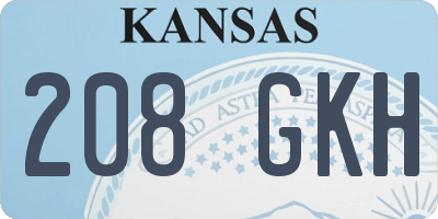 KS license plate 208GKH