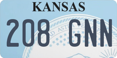 KS license plate 208GNN