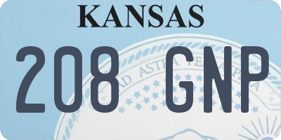 KS license plate 208GNP