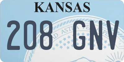 KS license plate 208GNV