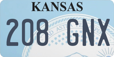 KS license plate 208GNX