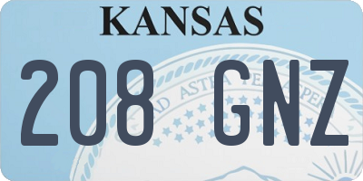 KS license plate 208GNZ