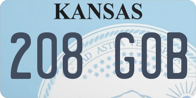 KS license plate 208GOB