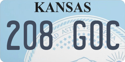 KS license plate 208GOC