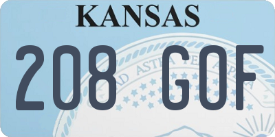 KS license plate 208GOF