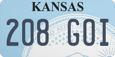 KS license plate 208GOI