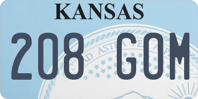 KS license plate 208GOM