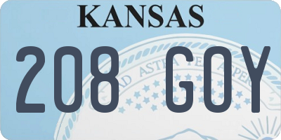 KS license plate 208GOY