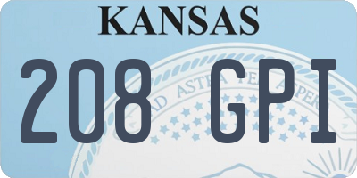 KS license plate 208GPI