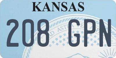 KS license plate 208GPN