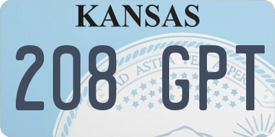 KS license plate 208GPT