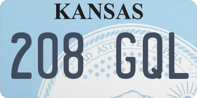 KS license plate 208GQL