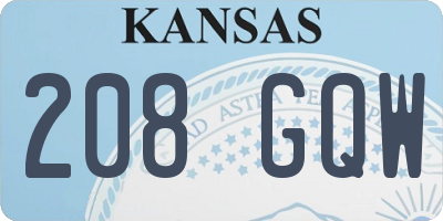 KS license plate 208GQW