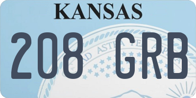KS license plate 208GRB