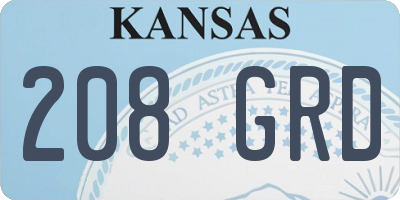 KS license plate 208GRD