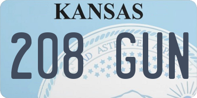 KS license plate 208GUN