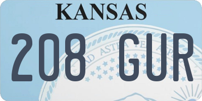 KS license plate 208GUR