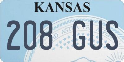 KS license plate 208GUS