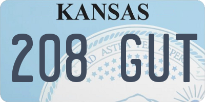 KS license plate 208GUT