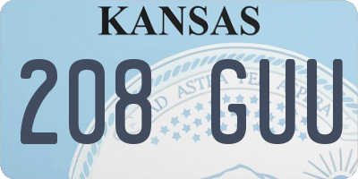 KS license plate 208GUU