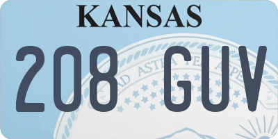 KS license plate 208GUV