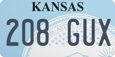 KS license plate 208GUX