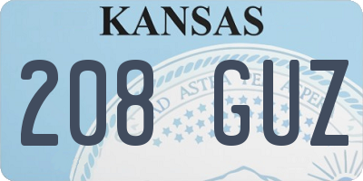 KS license plate 208GUZ
