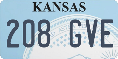 KS license plate 208GVE