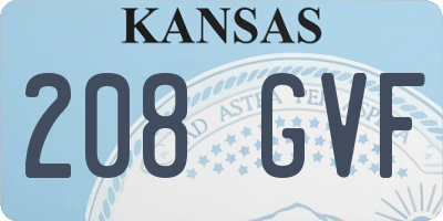 KS license plate 208GVF