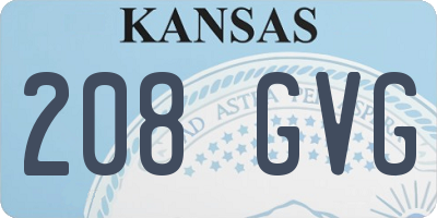 KS license plate 208GVG