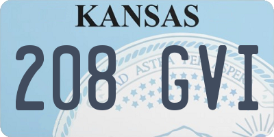 KS license plate 208GVI