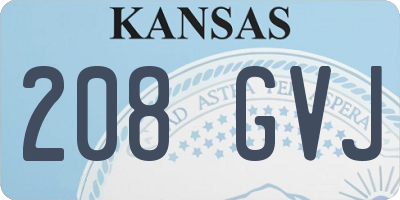 KS license plate 208GVJ