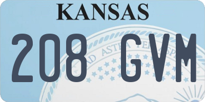 KS license plate 208GVM