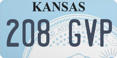 KS license plate 208GVP