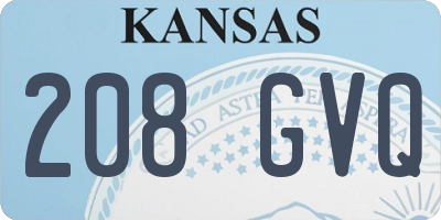KS license plate 208GVQ