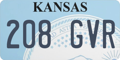 KS license plate 208GVR