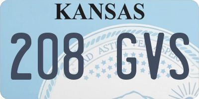 KS license plate 208GVS