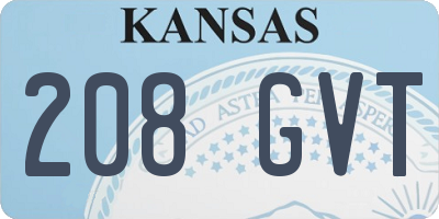 KS license plate 208GVT
