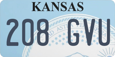 KS license plate 208GVU