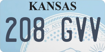 KS license plate 208GVV