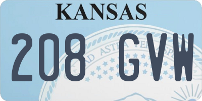 KS license plate 208GVW
