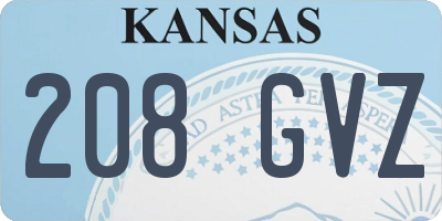 KS license plate 208GVZ