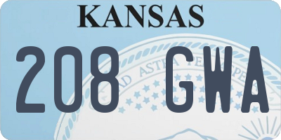 KS license plate 208GWA
