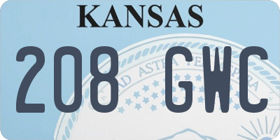 KS license plate 208GWC