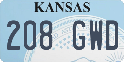 KS license plate 208GWD