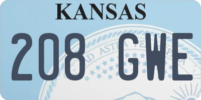 KS license plate 208GWE