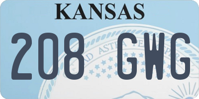 KS license plate 208GWG
